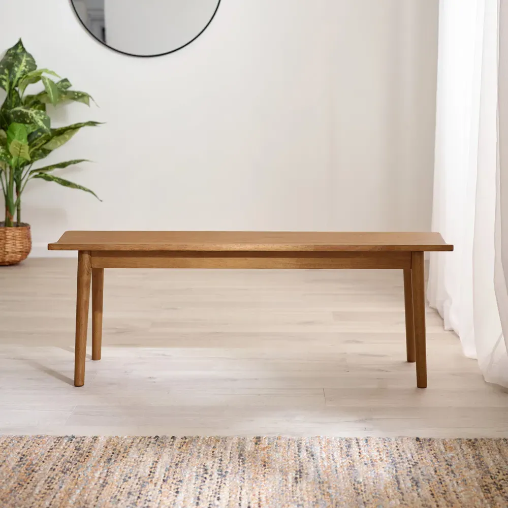 Lymington 3-Seater Dining Bench - Walnut, Rubberwood