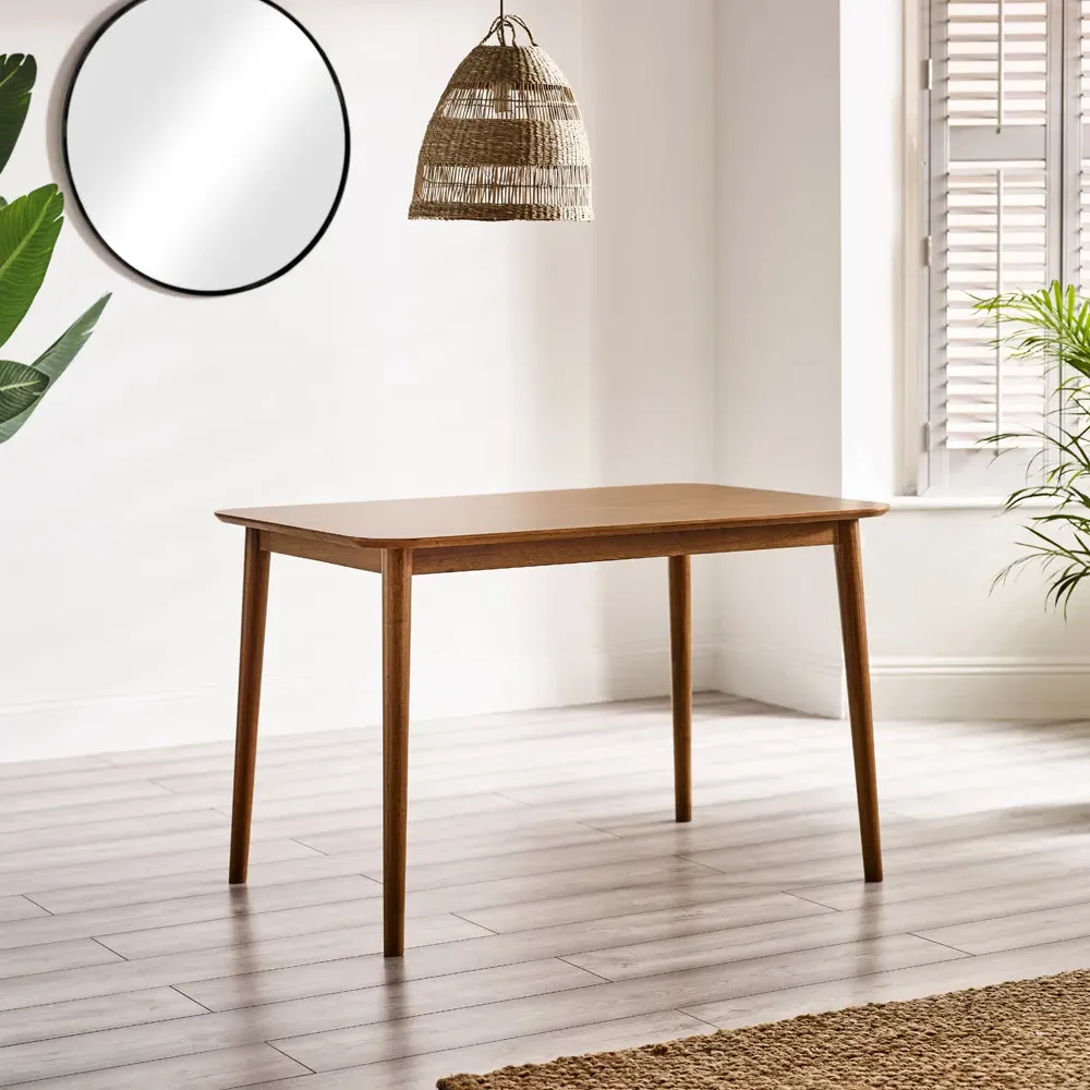 Lymington 4-Seater Dining Table - Brown, Rubberwood