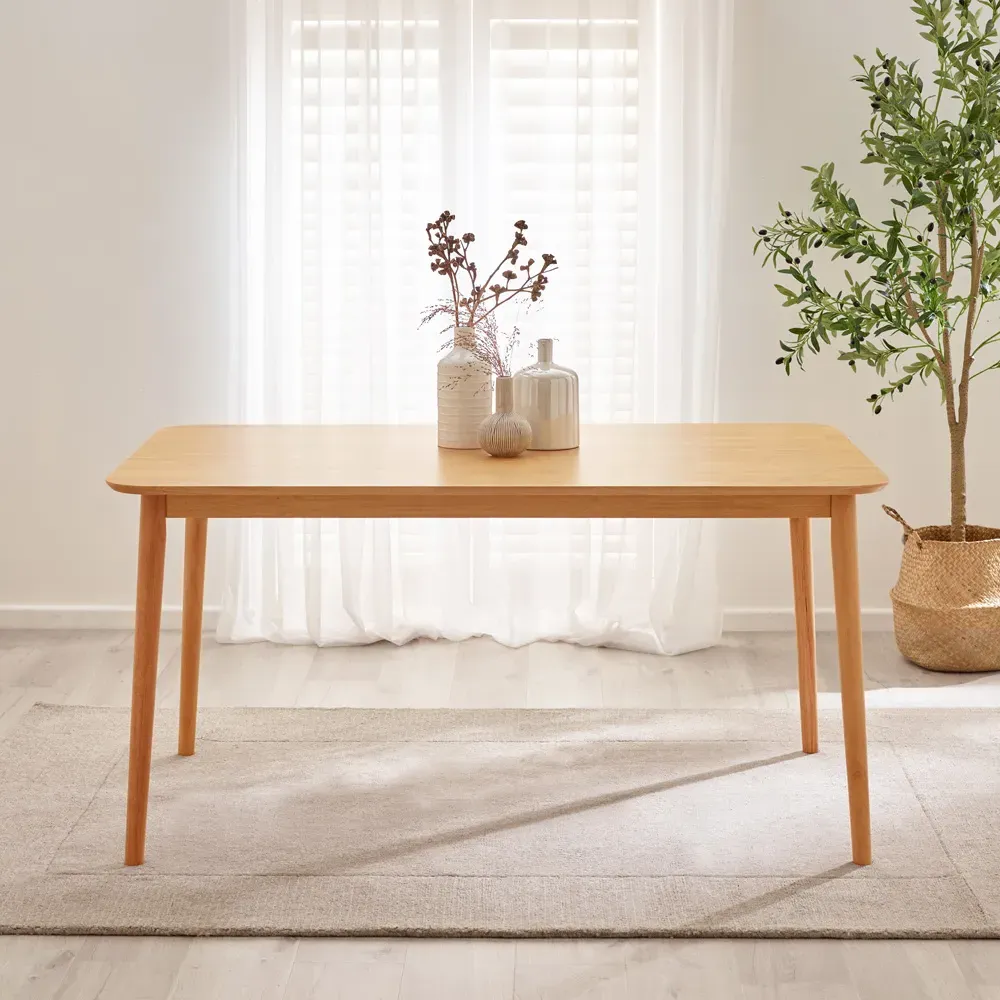 Lymington 6-Seater Dining Table - Brown, Rubberwood