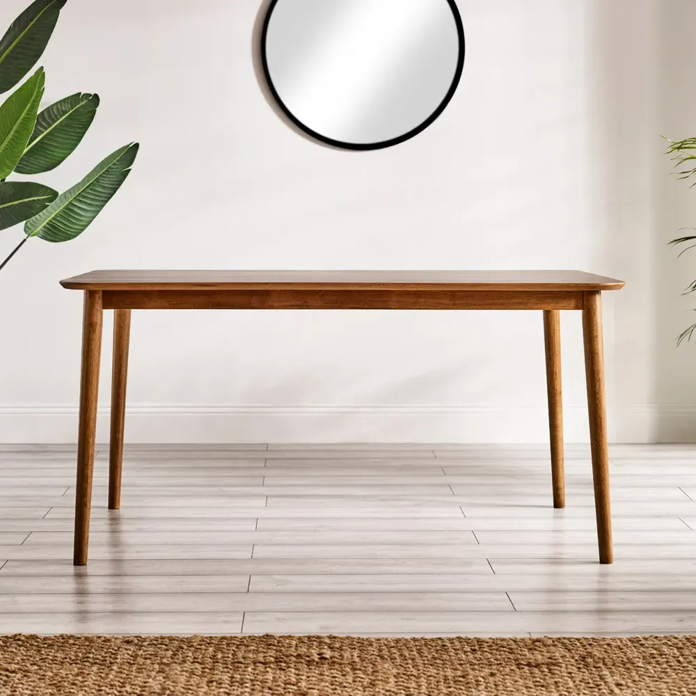 Lymington 6-Seater Dining Table - Brown, Rubberwood