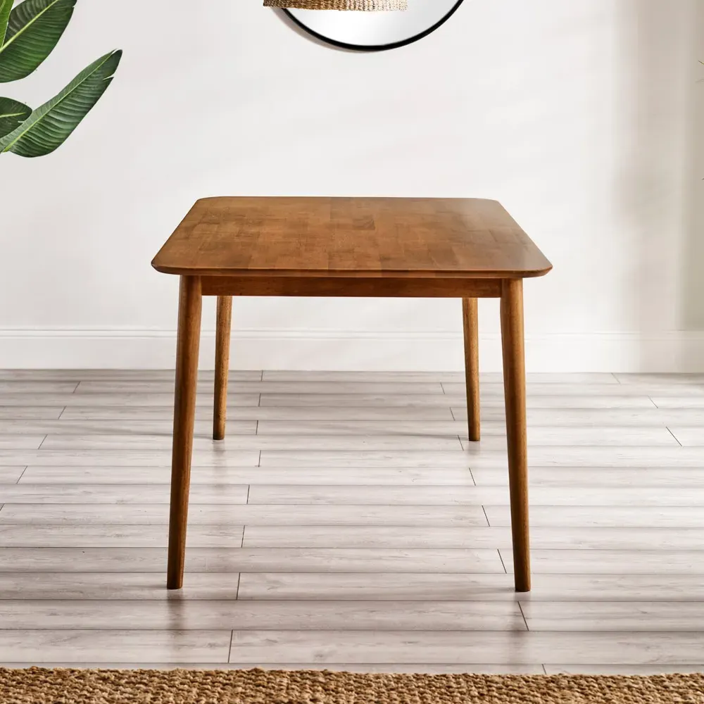 Lymington 6-Seater Dining Table - Brown, Rubberwood