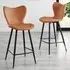 Mandy Velvet Bar Chair Set of 2 - Orange