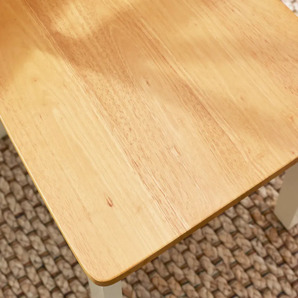 Marros Set of 2 Crossback Dining Chairs - Cream, Oak Effect