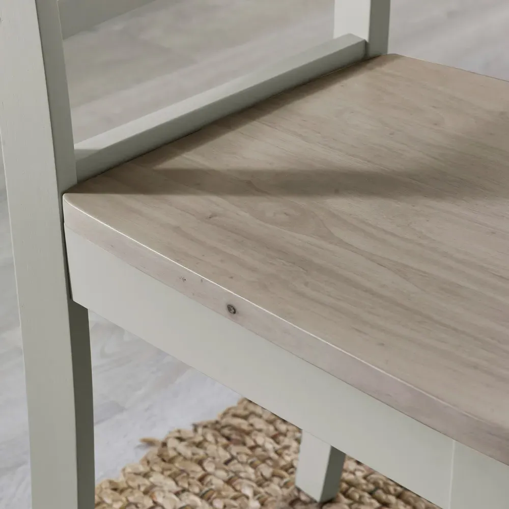 Marros Set of 2 Crossback Dining Chairs - Light Grey, Whitewash