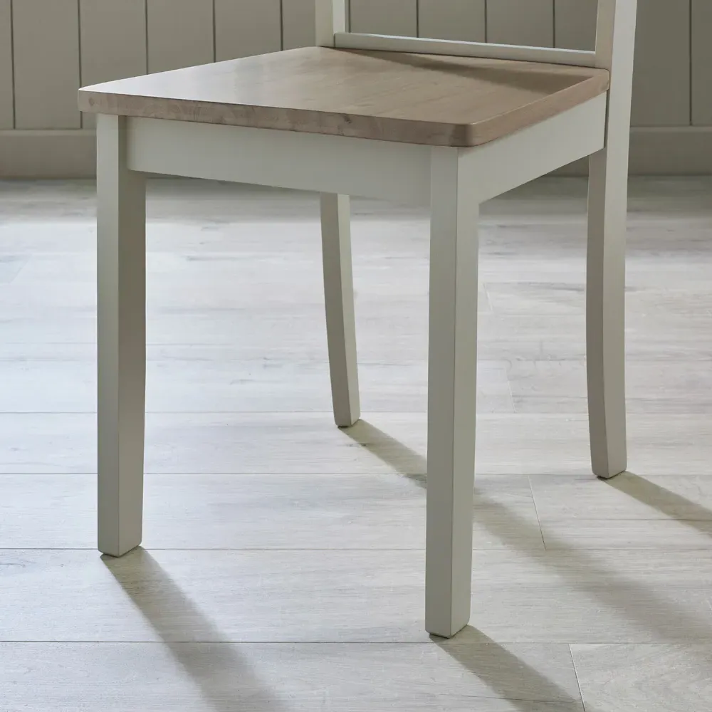 Marros Set of 2 Crossback Dining Chairs - Light Grey, Whitewash