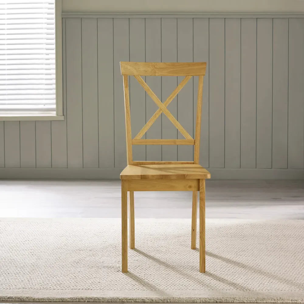 Marros Set of 2 Crossback Dining Chairs - Oak Effect