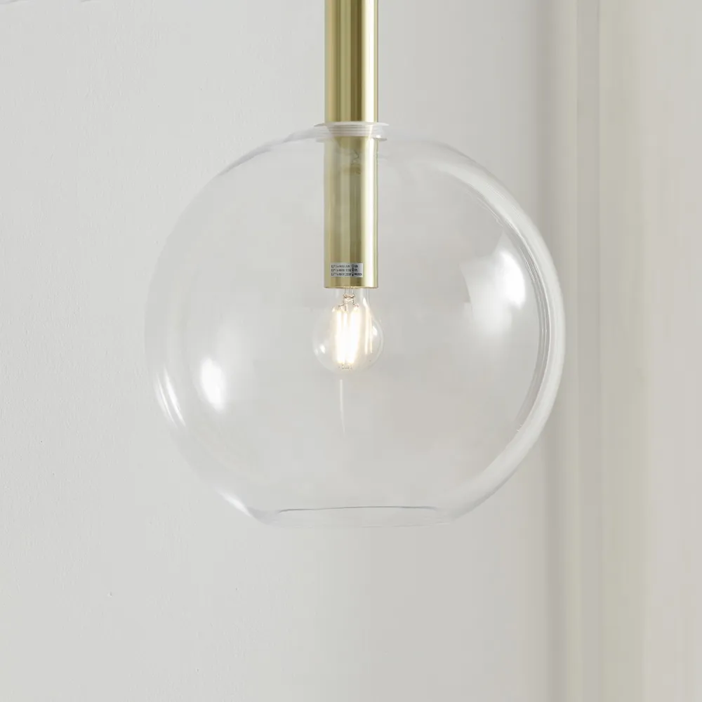 Milly Pendant Ceiling Light - Brass, Smoked Glass