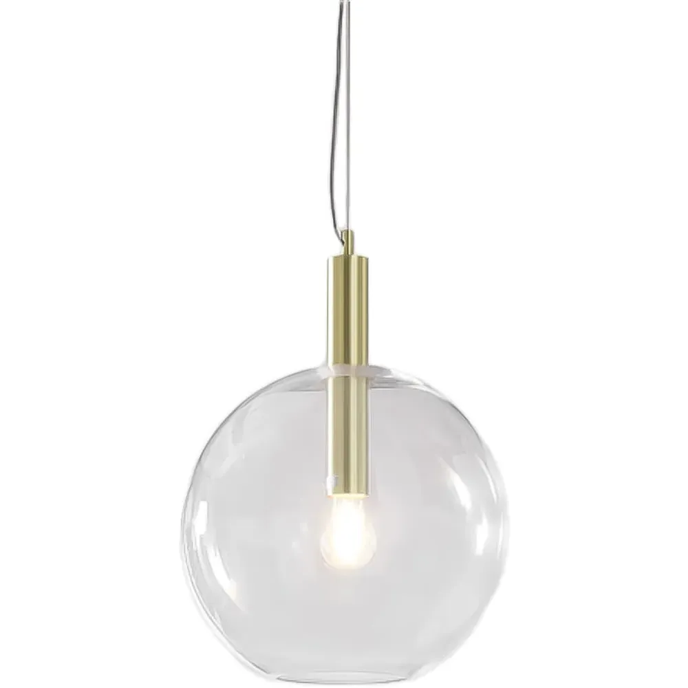 Milly Pendant Ceiling Light - Brass, Smoked Glass