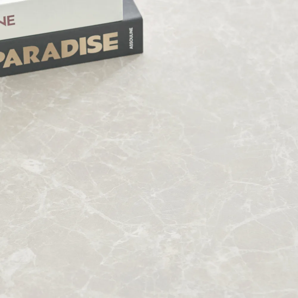 Nova 6 Seater Round Dining Table - Beige, Stone Effect