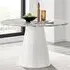 Nova 6 Seater Round Dining Table - White, Marble Effect
