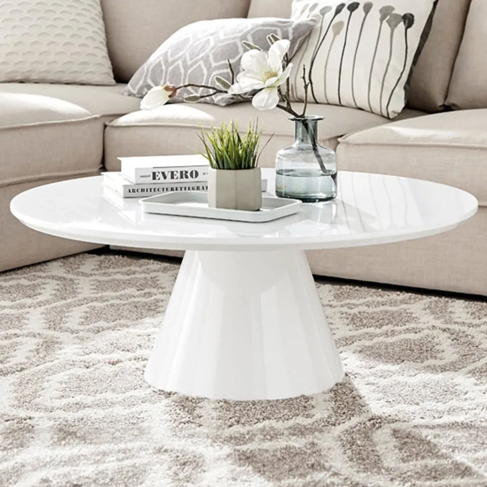 Nova Round Coffee Table - White Gloss