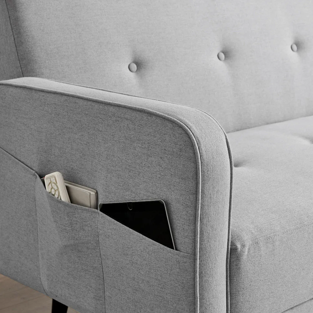 Oliver 3-Seater L-Shaped Sofa Bed with Storage - Grey