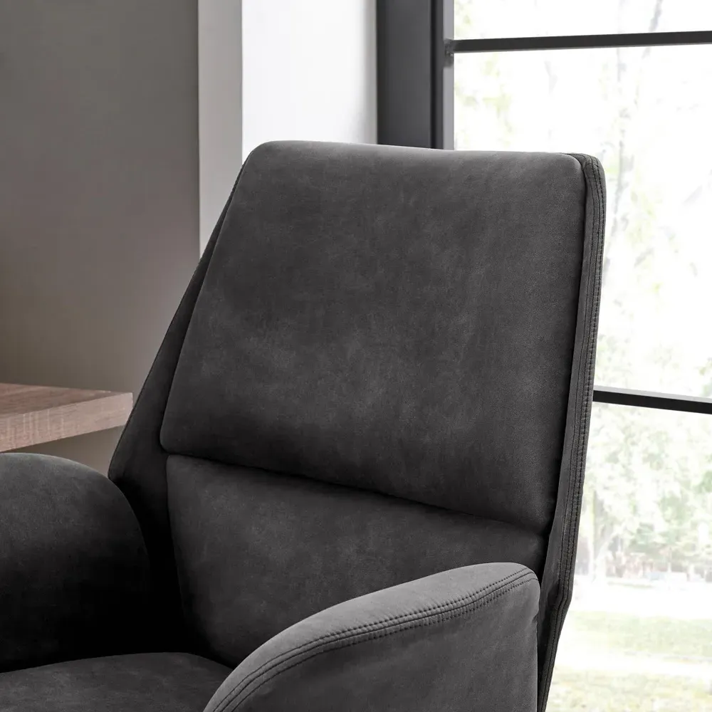 Omega Office Chair with Adjustable Height - Black, Faux Leather