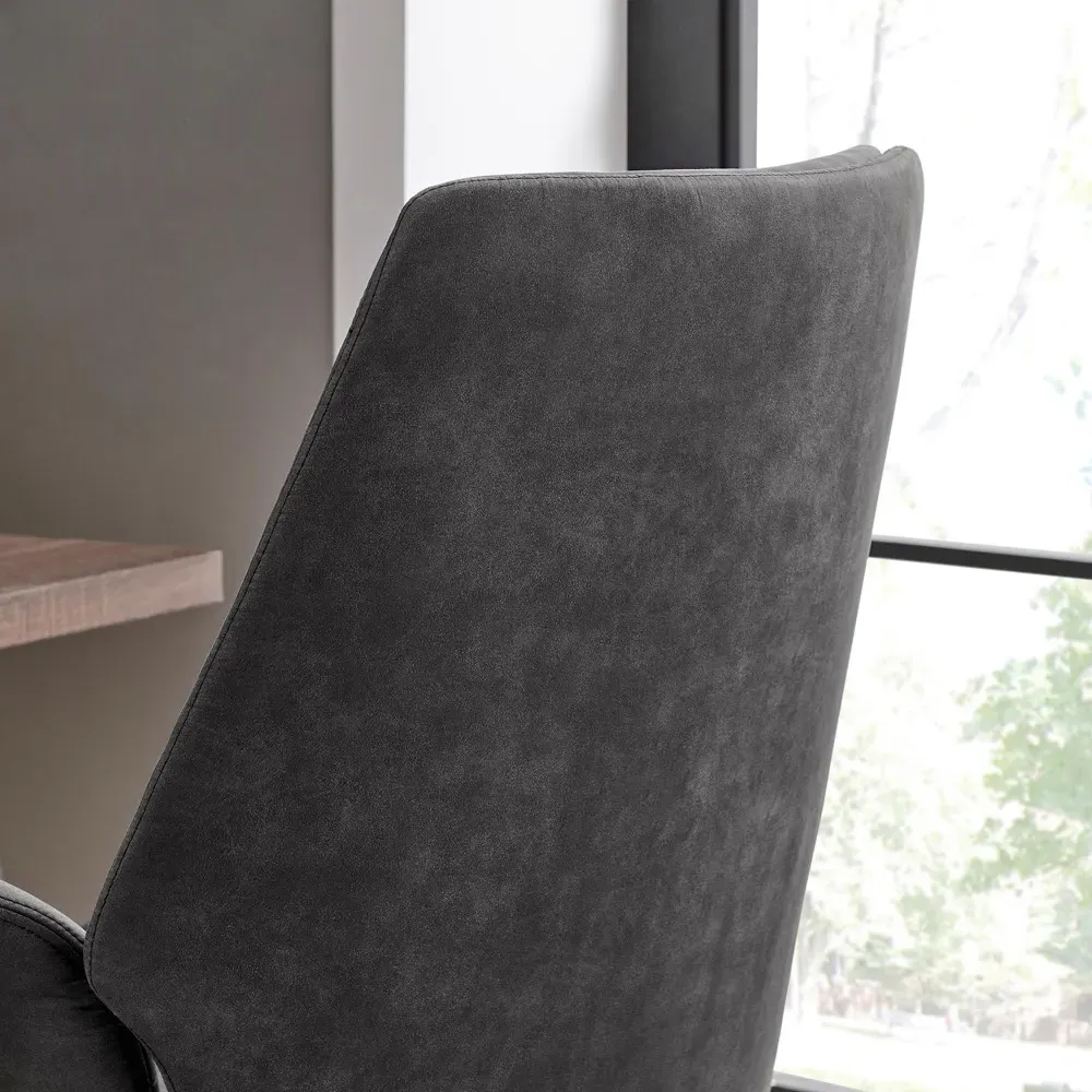 Omega Office Chair with Adjustable Height - Black, Faux Leather