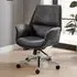 Omega Office Chair with Adjustable Height - Black, Faux Leather