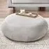 Otto Round Footstool - Taupe, Velvet