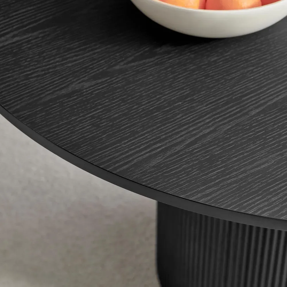 Penfold 4 Seater Round Dining Table - Black