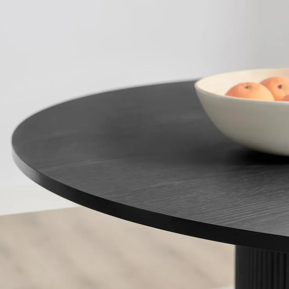 Penfold 4 Seater Round Dining Table - Black