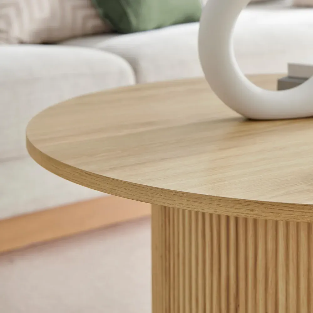 Penfold Round Coffee Table - Oak Effect