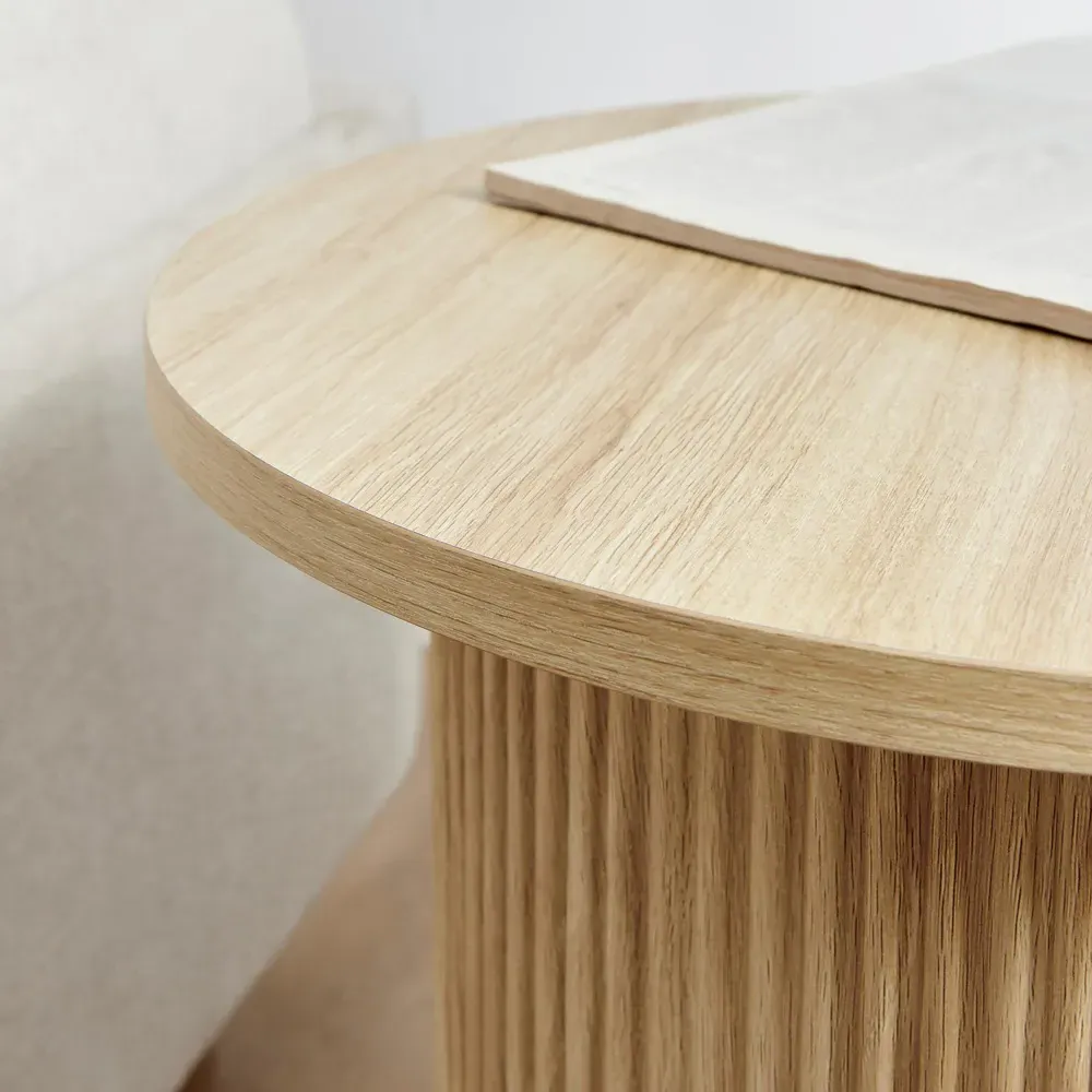Penfold Round Side Table - Oak Effect