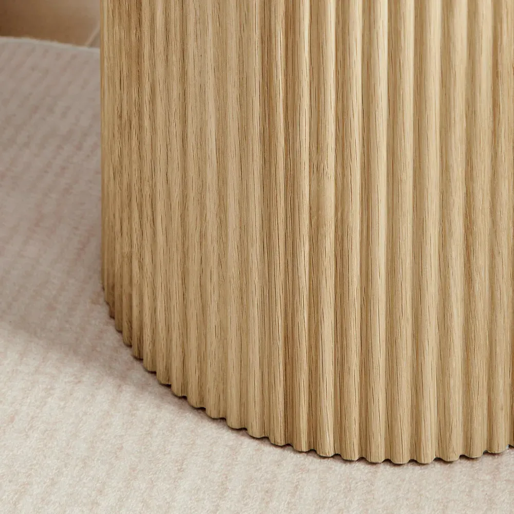 Penfold Round Side Table - Oak Effect