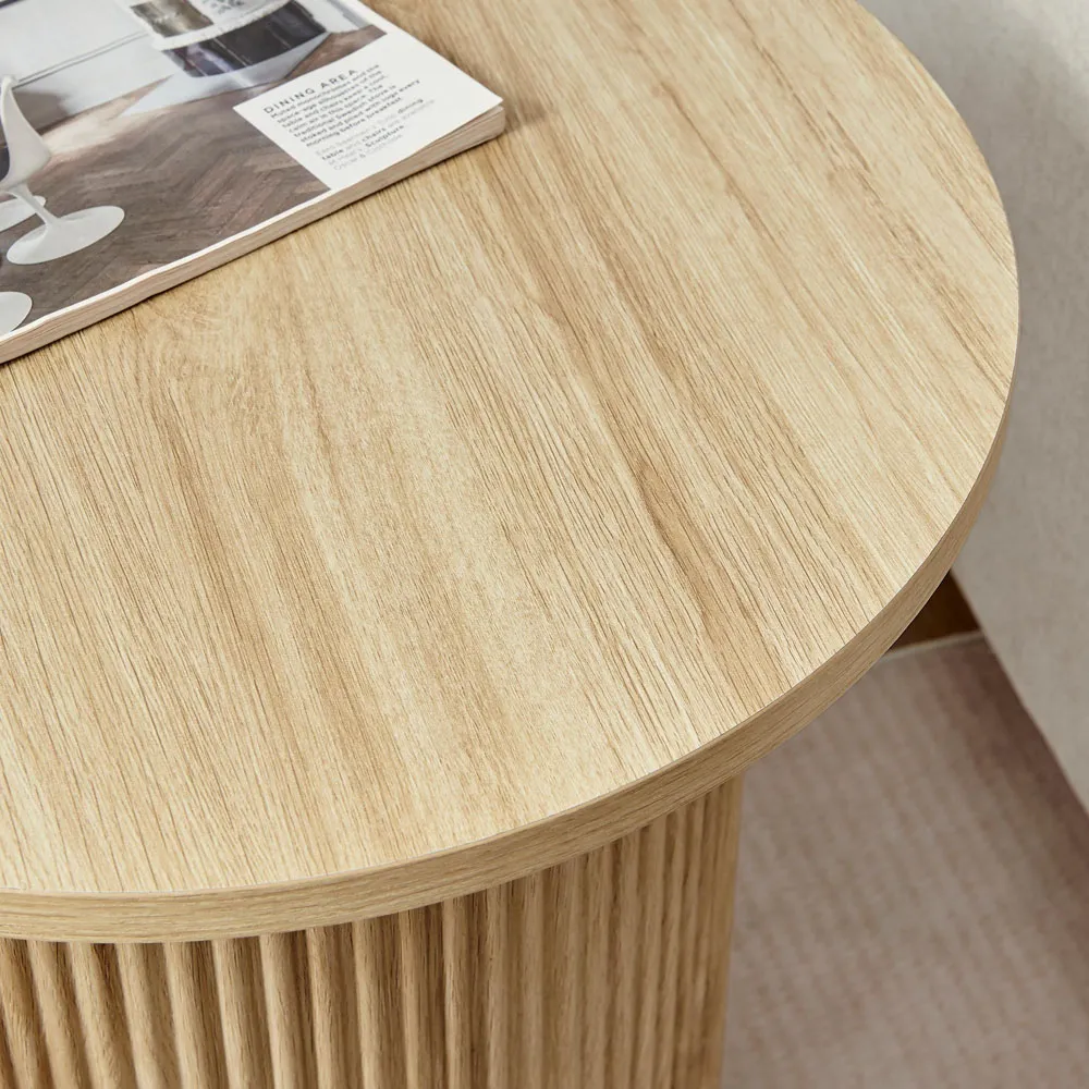 Penfold Round Side Table - Oak Effect