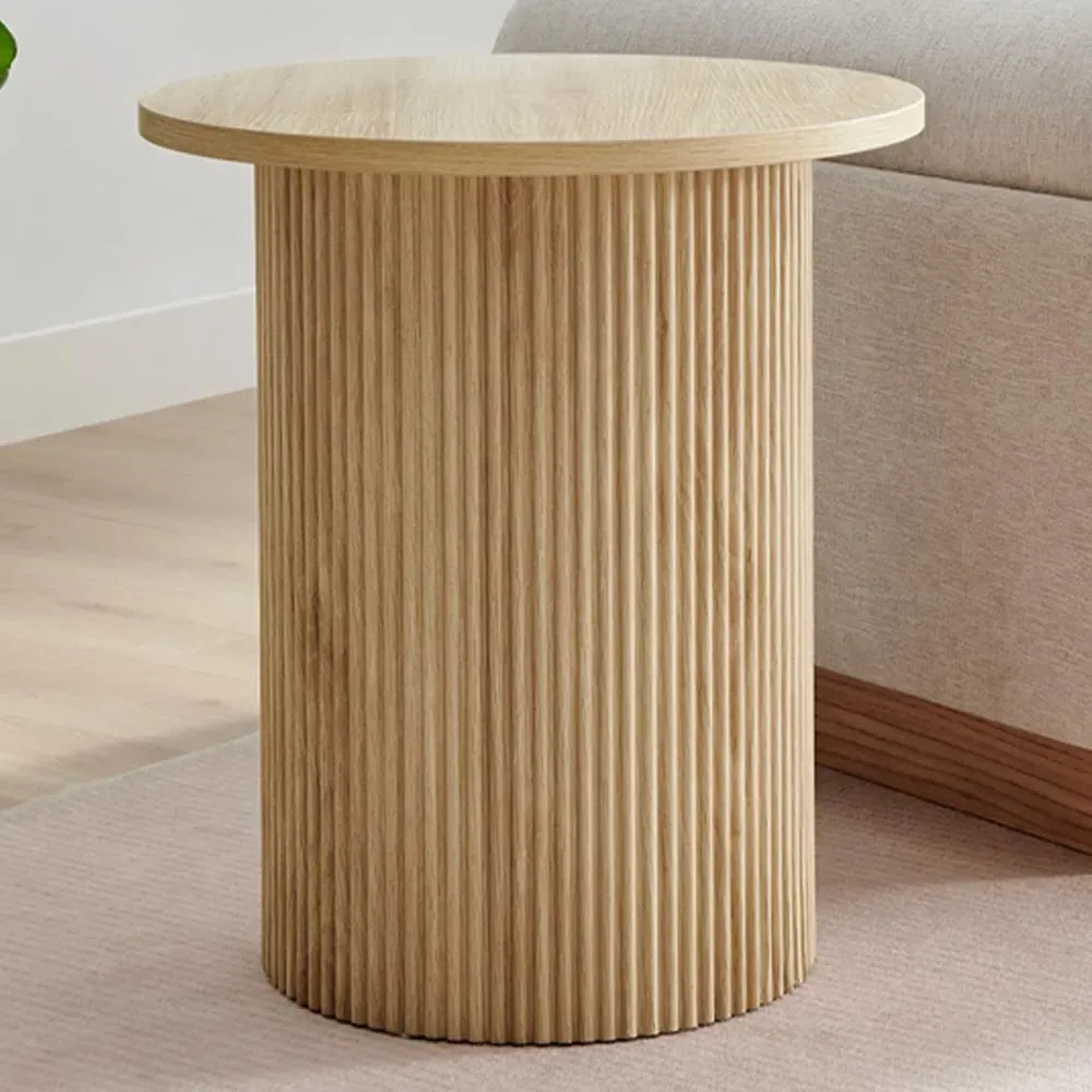Penfold Round Side Table - Oak Effect image