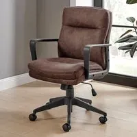 Racicot Office Chair with Lumbar Support - Brown, Faux Leather