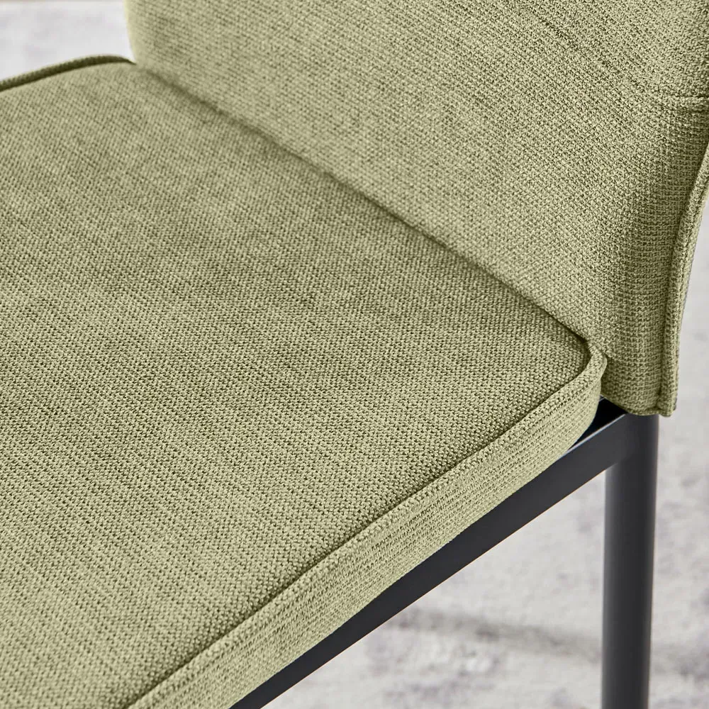 Remi Set of 2 Dining Chairs - Green, Textured Weave
