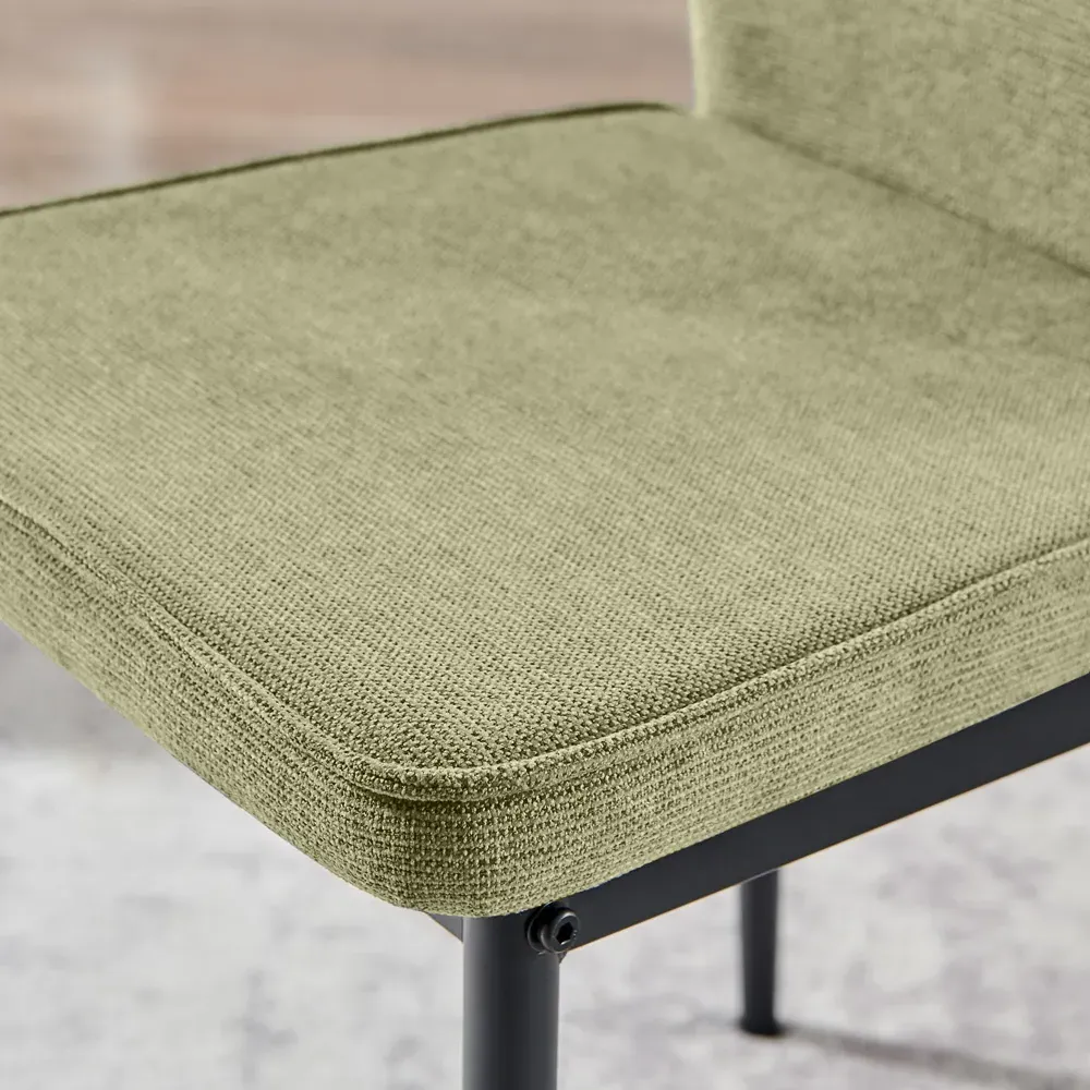 Remi Set of 2 Dining Chairs - Green, Textured Weave