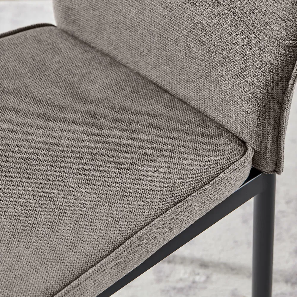 Remi Set of 2 Dining Chairs - Taupe, Textured Weave