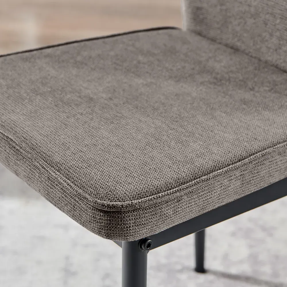 Remi Set of 2 Dining Chairs - Taupe, Textured Weave