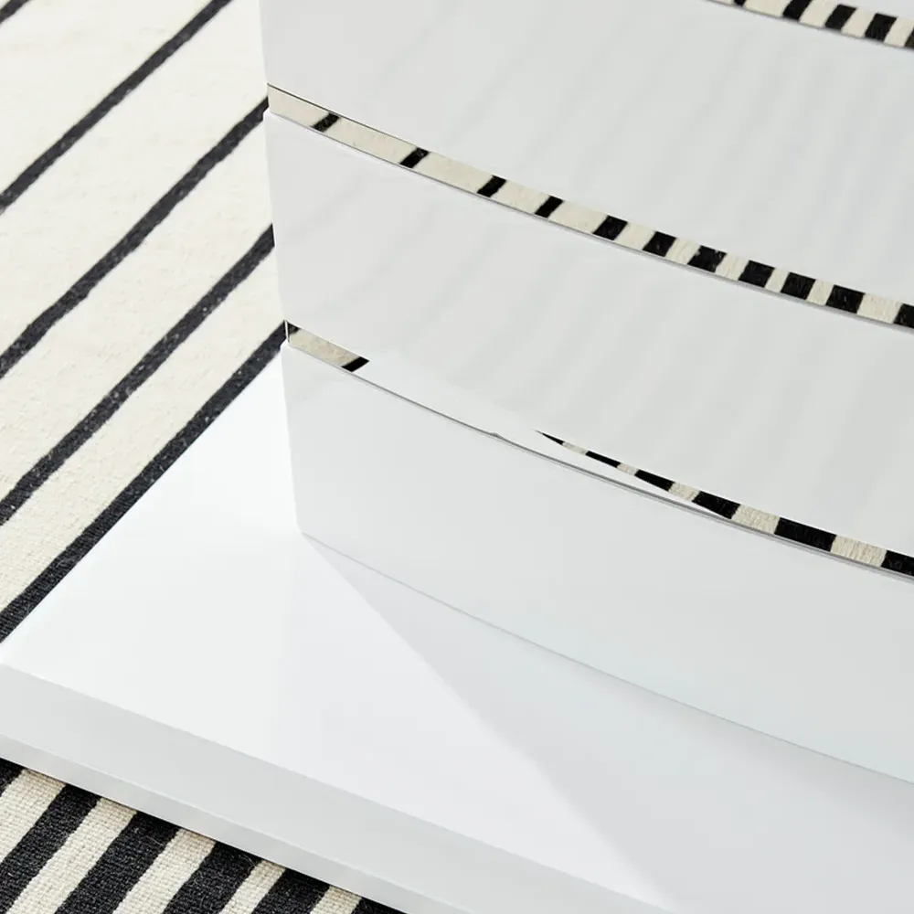 Roberta 6-Seater Extending Dining Table - White, High Gloss