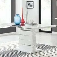 Roberta 6-Seater Extending Dining Table - White, High Gloss