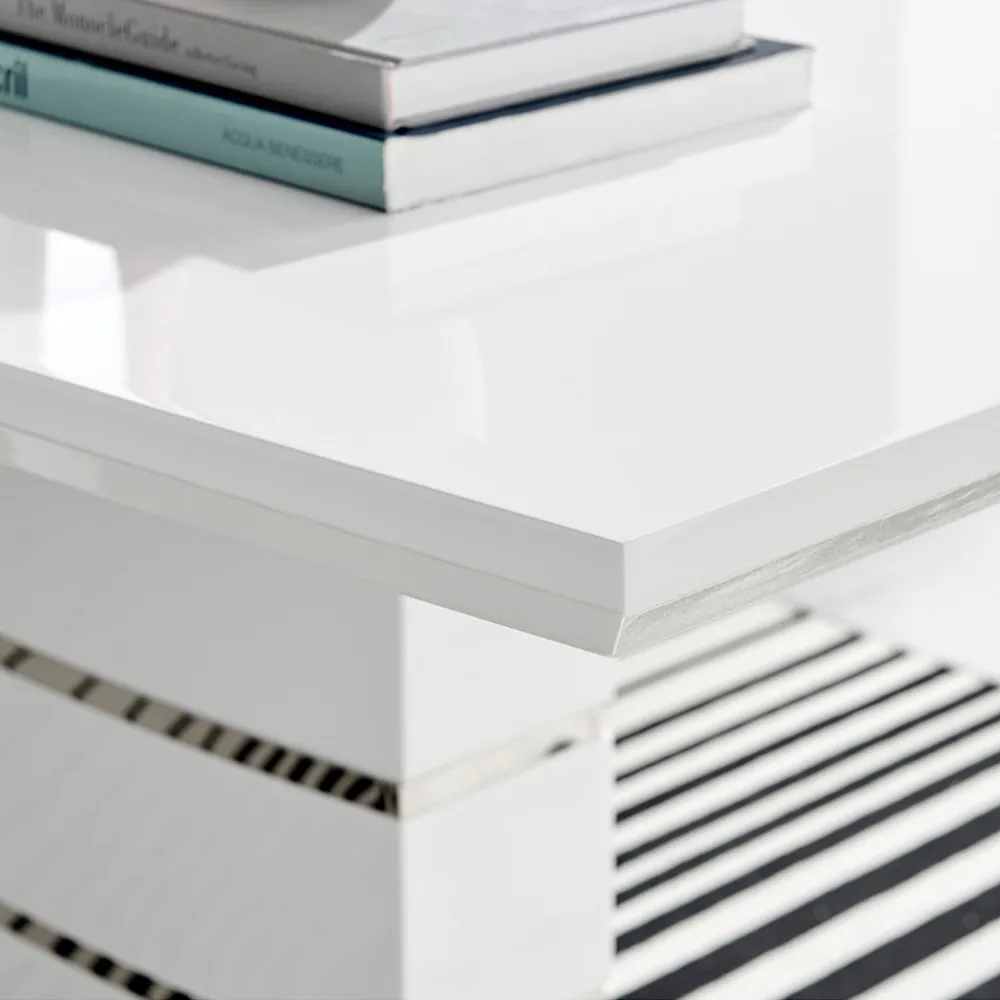 Roberta 8-Seater Extending Dining Table - White, High Gloss