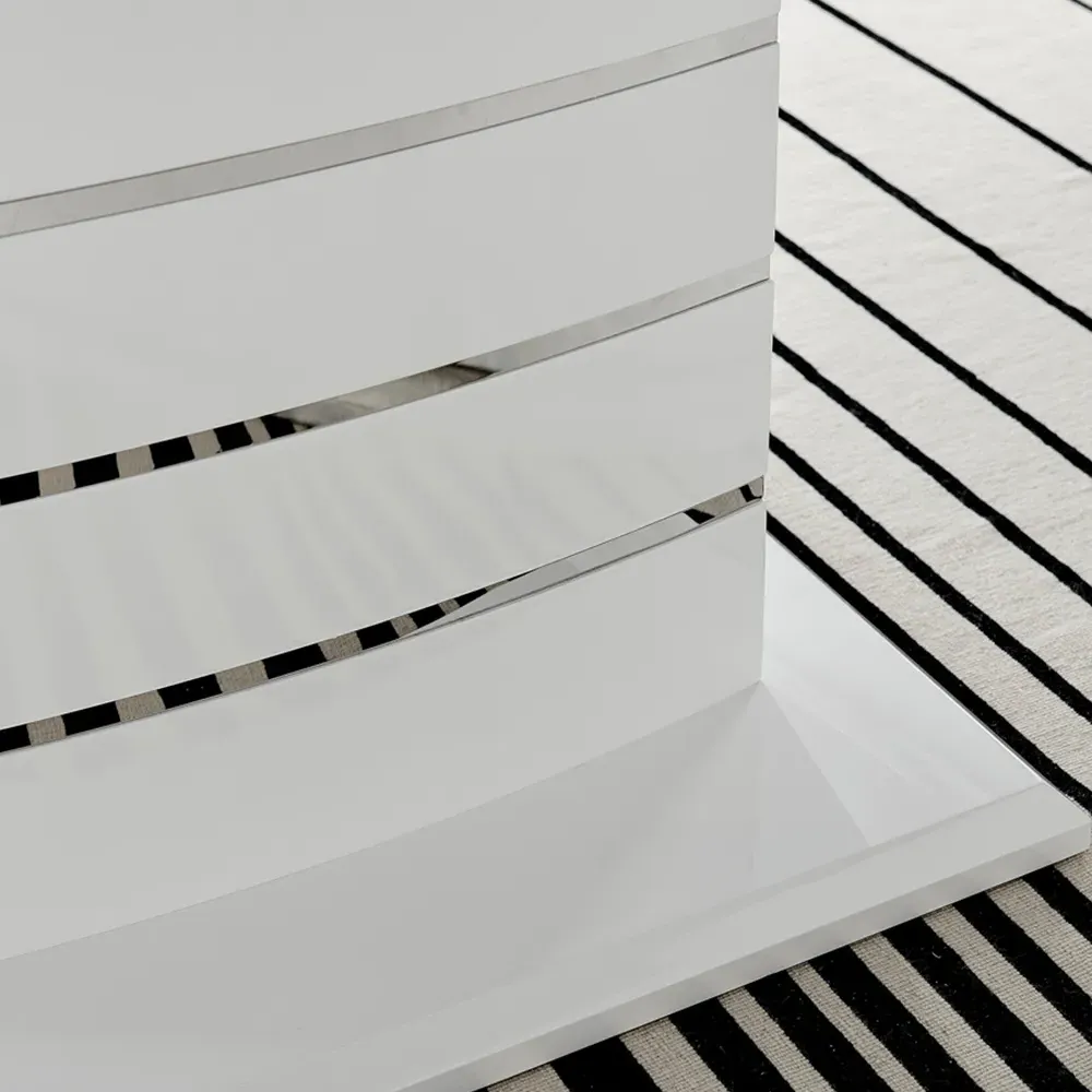 Roberta 8-Seater Extending Dining Table - White, High Gloss