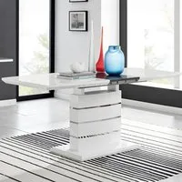 Roberta 8-Seater Extending Dining Table - White, High Gloss