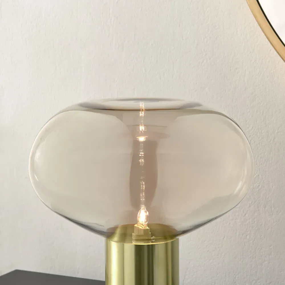 Sadie Table Lamp - Brass, Clear Glass