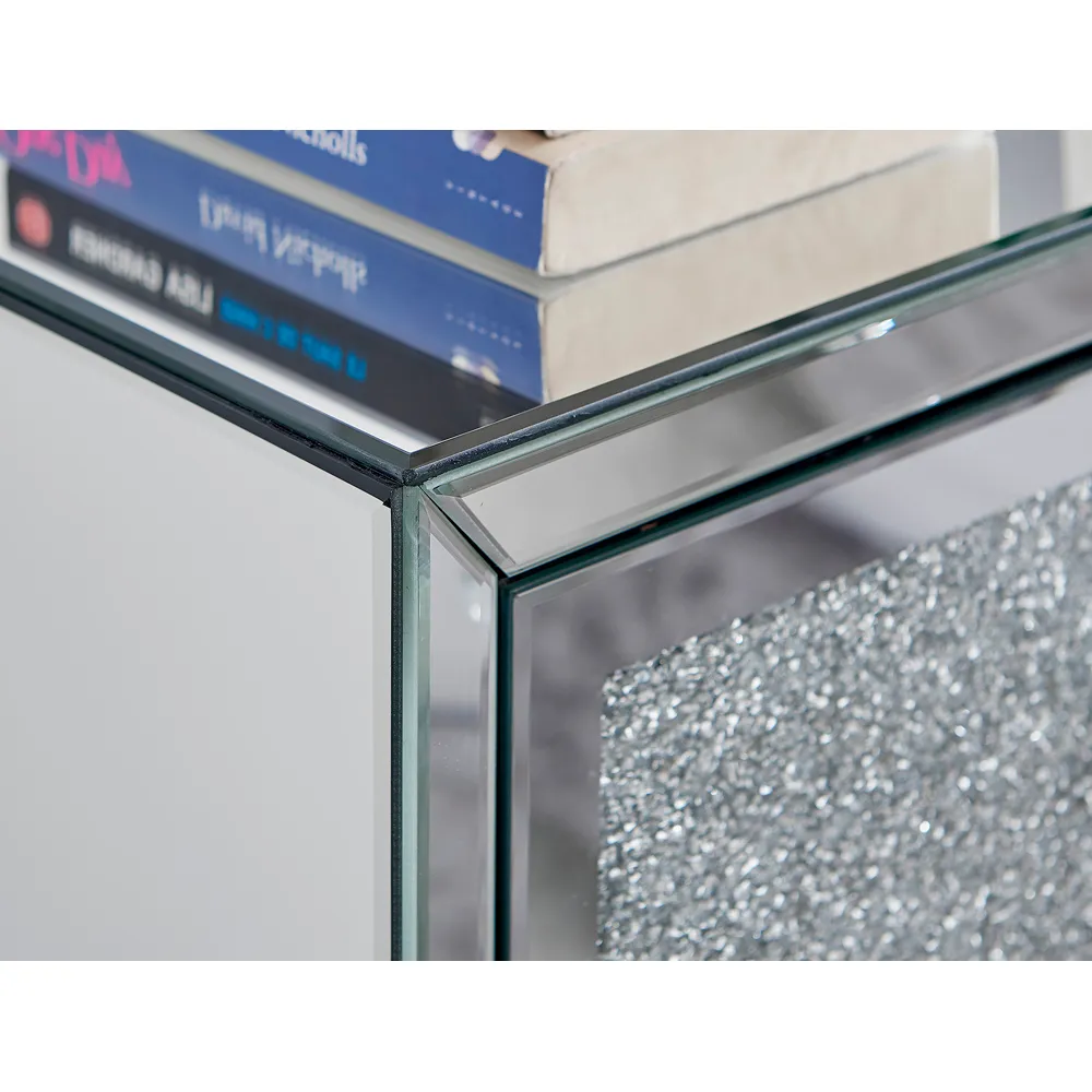 Scarlett 3 Drawer Bedside Table - Silver, Mirrored