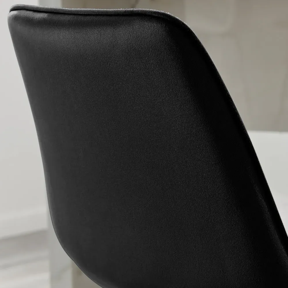 Set of 2 Bar Chairs - Black, Velvet