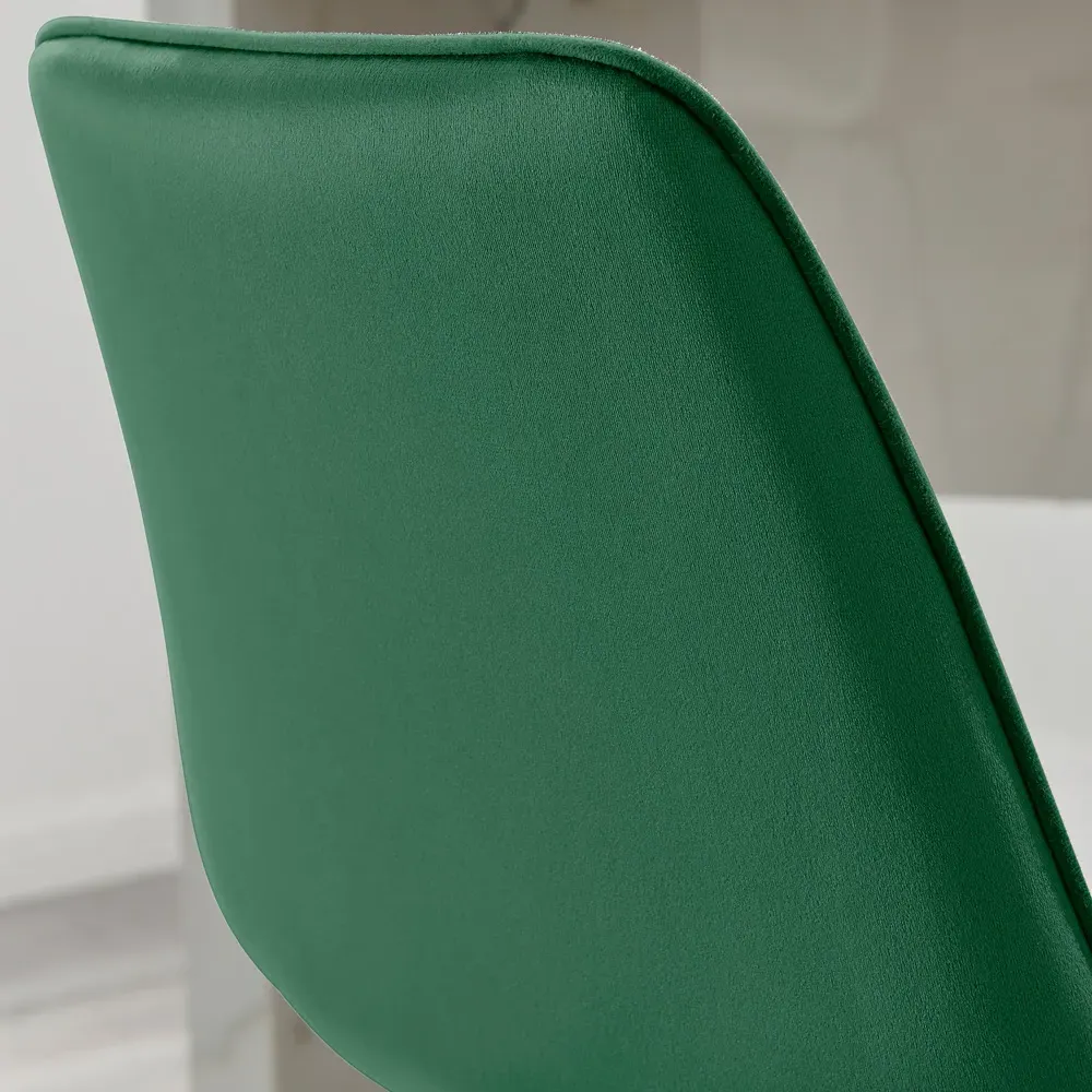 Set of 2 Bar Chairs - Green, Velvet