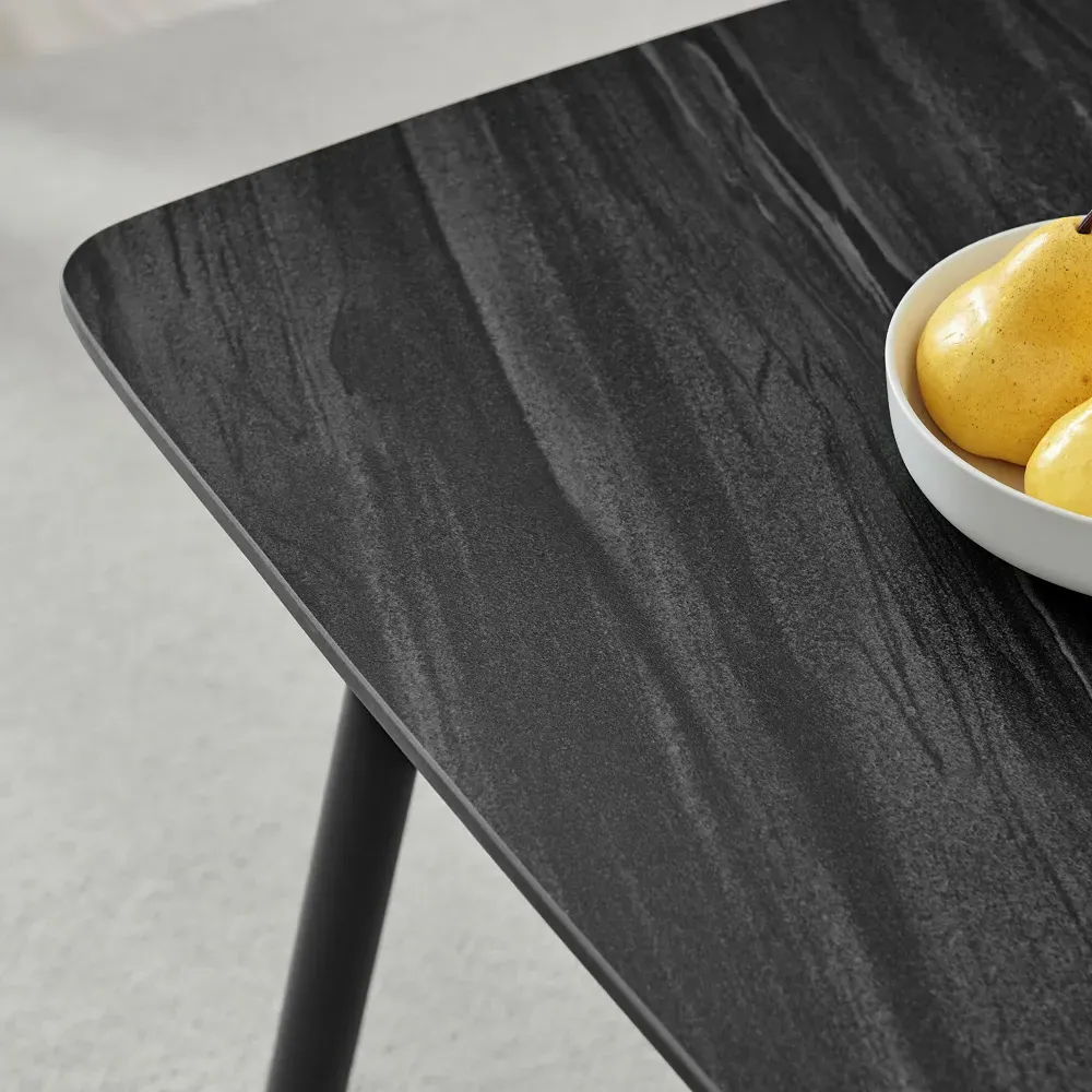 Sienna 4-Seater Dining Table - Grey, Ceramic