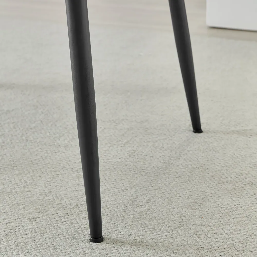 Sienna 4-Seater Dining Table - White, Ceramic