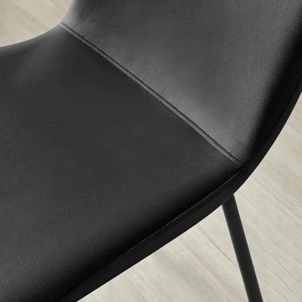 Sienna Set of 2 Dining Chairs - Black, Velvet