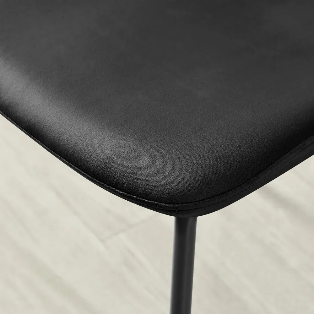 Sienna Set of 2 Dining Chairs - Black, Velvet