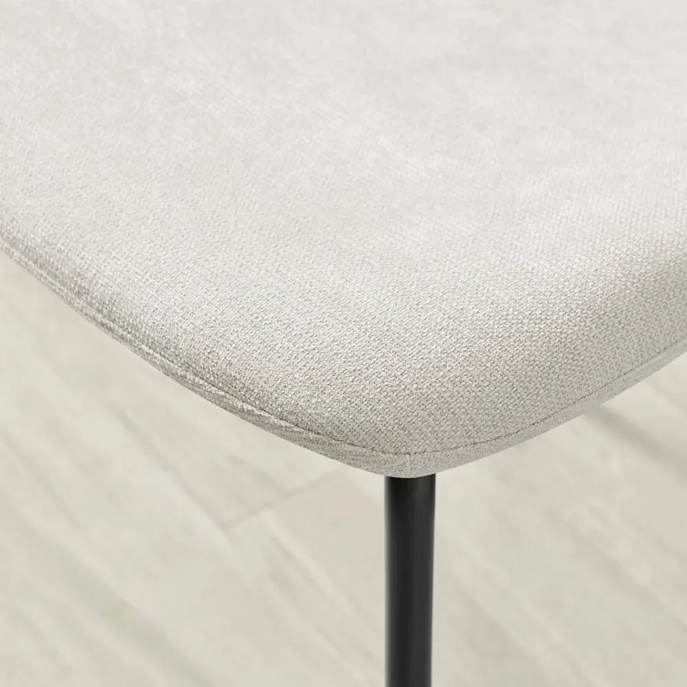 Sienna Set of 2 Dining Chairs - Cream, Linen Effect