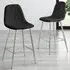 Solara Bar Stool Set of 2 - Black, Faux Leather