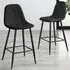 Solara Bar Stool Set of 2 - Black, Faux Leather