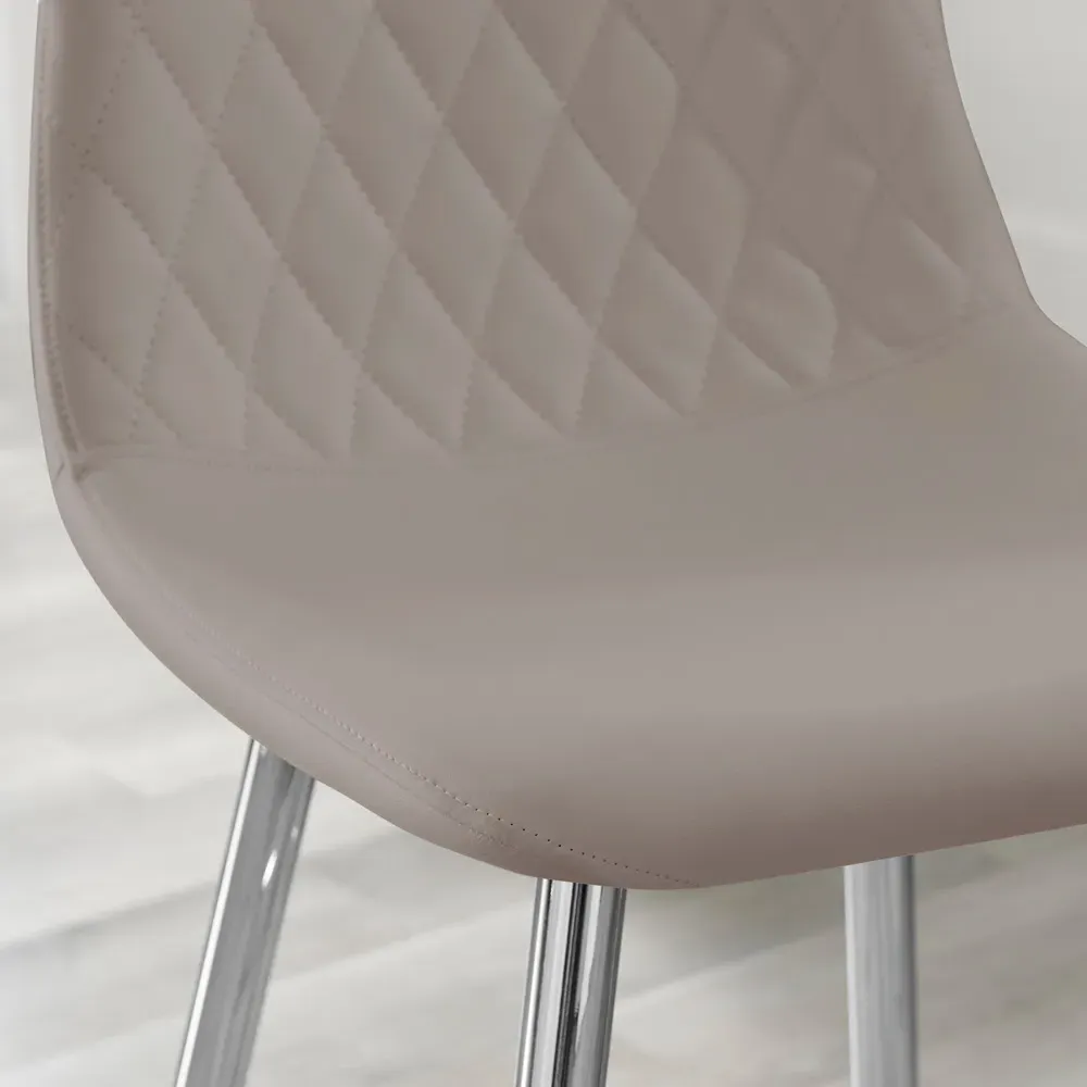 Solara Bar Stool Set of 2 - Cappuccino, Faux Leather