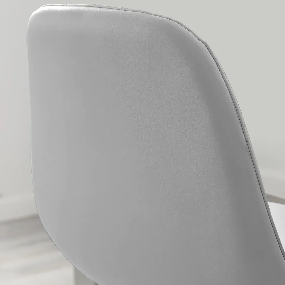 Solara Bar Stool Set of 2 - Grey, Faux Leather